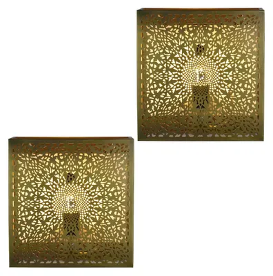 Produktbild von Wandleuchten Yakin mit E27-Fassung, als Wandbeleuchtung, 2er-Set, in Gold 27 cm