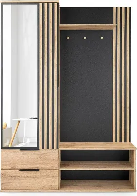 Produktbild von Kleiderschrank mit Lamellen, Wotan Eiche/Schwarz