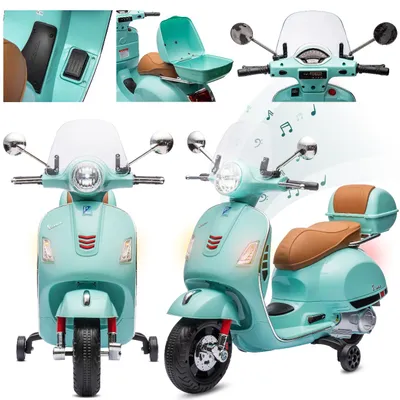 Immagine prodotto di Vespa monopattino elettrico da 3 anni veicolo elettrico per bambini valigia monopattino verde Sun Baby