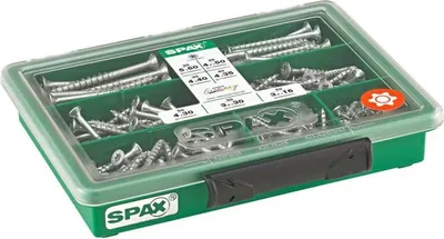 Immagine prodotto di Assortimento SPAX piccolo, set di viti con 7 dimensioni, 245 pezzi, testa svasata, T-STAR plus, WIROX - 4000001991159