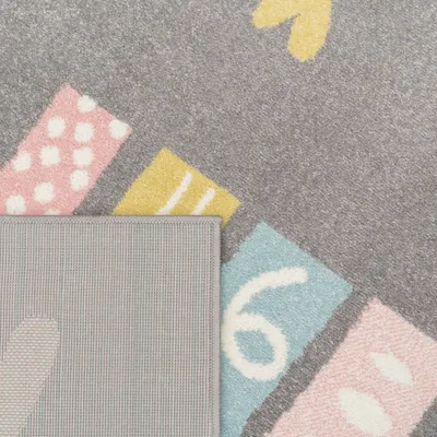 Produktbild von Paco Home Teppich Kinderzimmer Kinderteppich Mädchen Spielteppich Regenbogen Pastell Herz 160x220 cm