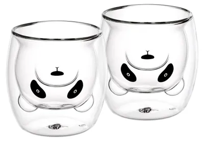 Produktbild von GRÄWE Doppelwandige-Thermogläser, 245ml, 2er Set, Motiv Panda