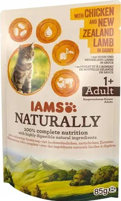 Produktbild von IAMS CAT Naturally Adult mit Huhn & Neuseeland-Lamm (85 g)