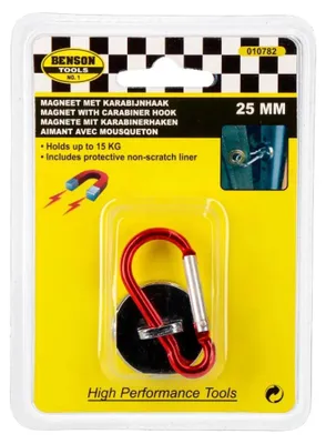 Produktbild von Benson Magnet Mit Karabiner 25 Mm Rot Rot One Size