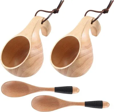 Produktbild von Holzschöpferset mit Holzschale und Holzlöffel