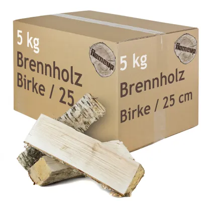 Obrázek produktu pro Dřevo na podpal Dřevo na podpal Březové dřevo 5 kg Březové dřevo Na kamna a krb Ohnivá mísa Grilovací miska Dřevo na podpal Dřevo 25 cm sušené v peci Flameup
