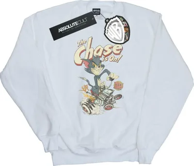 Produktbild von Tom And Jerry - "The Chase Is On" Sweatshirt für Herren BI47019 (XL) (Weiß)