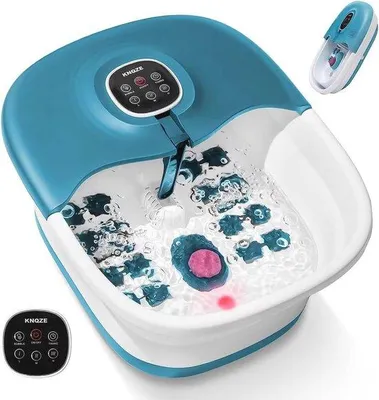 Produktbild von Fußbadeinheit mit Massage und Faltschale - Fußmassagegerät mit 16 Shiatsu-Rädern - Blau