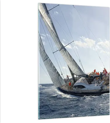 Produktbild von Bilder auf glas - Einteilig - Segelschiff Meer - 80x120cm - Glasbilder - Wandbilder - Bilder - zum Aufhängen bereit - Wanddekoration aus Glas - Glas Bilder - Wandbild auf Glas - GPA80x120-4032