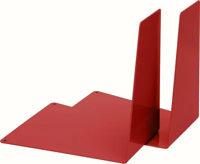 Produktbild von Wigförmige Bücherstützen - Metall - 1 Paar - Rot - 120x140x145 mm