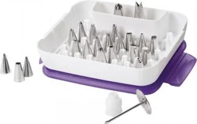 Produktbild von Wilton Dekorationsspitzen-Set 22-teilig mit Blumennagel für Cremeblumen und Blätter
