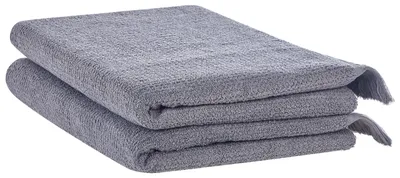 Obrázek produktu pro BELIANI Sada 2 ručníků šedá bavlna polyester froté ručníky osušky ručníky pro hosty doplňky do koupelny