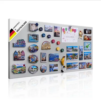 Produktbild von banjado Magnettafel silber 78x37cm groß Magnetwand aus Metall Pinnwand für Küche, Büro [MTS Blanco]
