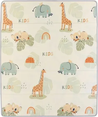 Obrázek produktu pro Oboustranná podložka na hraní TINEO, 150 x 180 cm, strana se zvířátky, strana s autodráhou