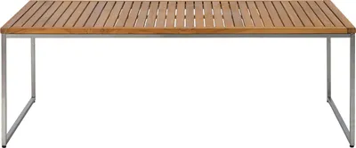 Produktbild von home24 Couchtisch - Teak Massiv / Edelstahl
