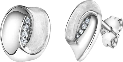 Produktbild von V Ohrstecker 925/- Sterling Silber 1,0cm weiß Zirkonia weiß 274220020