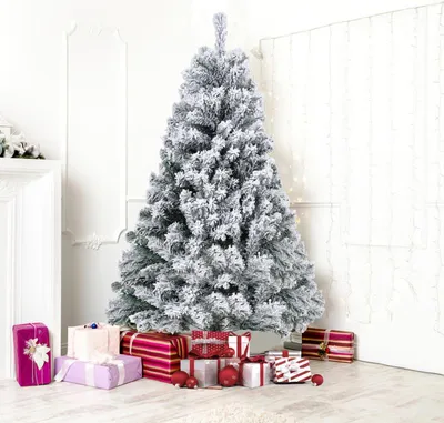 Immagine prodotto di Bettizia 150cm albero di Natale artificiale e neve bianca, per decorazioni natalizie, resistente al fuoco, riutilizzabile
