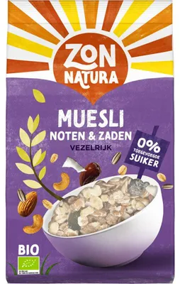 Image de Muesli Zonnatura aux noix et graines, 375 g - petit-déjeuner croustillant et riche en fibres