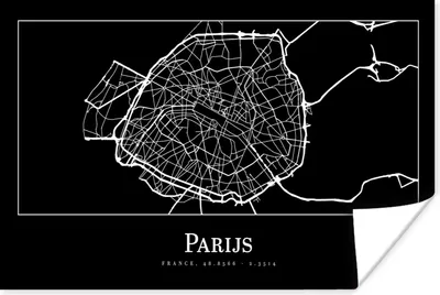 Produktbild von MuchoWow® Poster Paris - Karte - Stadtplan 180x120 cm - Fotoplakat
