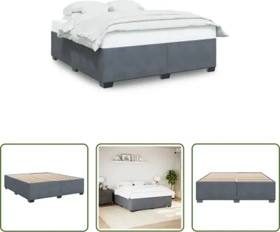 Produktbild von The Living Store Bettgestell Dunkelgrau 180×200 cm Samt