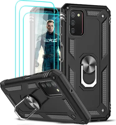 Obrázok produktu pre Puzdro pre Samsung Galaxy A03s Puzdro Black Armor + 2x tvrdené sklo