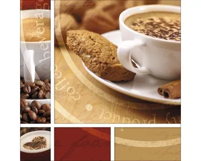 Produktbild von Glasbild Kaffee Collage aus der Beverege Serie im Lounge-Stil, 30x30 cm