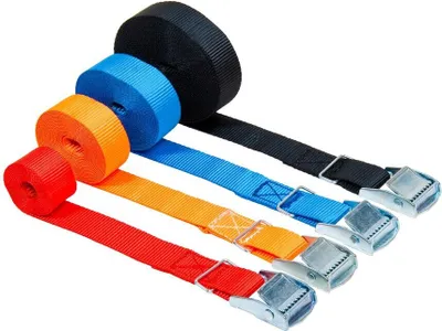 Obrázek produktu pro Upevňovací popruh, upevňovací popruh 25 mm, 3 m, 250 kg, zámek se svorkou, červený