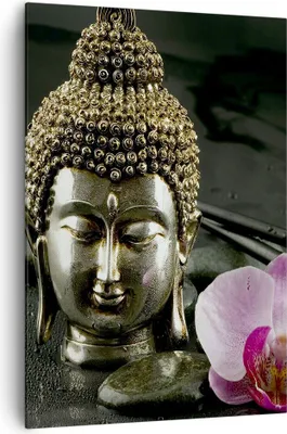 Produktbild von Bild auf Leinwand - Leinwandbild - Einteilig - Buddha Blume Stöcke - 70x100cm - Wand Bild - Wanddeko - Wandbilder - Leinwanddruck - Wanddekoration - Leinwand bilder - Wandbild - PA70x100-0145