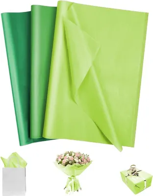 Productafbeelding van Famanu set met 60 vellen zijdepapier in 3 groene tinten - 50 x 35 cm
