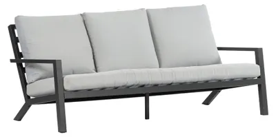 Produktbild von 3-Sitzer Lounge-Sofa | Bezano | Mattschwarz / Creme | Aluminium