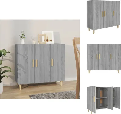 Obrázok produktu pre vidaXL Príborník Grey Sonoma 90x34x80 cm Materiál na báze dreva - Príborníky
