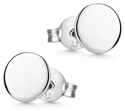Produktbild von MATERIA Runde Ohrstecker Silber 925 für Damen Herren in 3 4 5 6 7mm Plättchen flach in Schmuck Etui SO-438