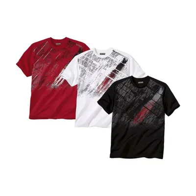 Produktbild von Atlas For Men - "Sporty" T-Shirt für Herren (3er-Pack) AF160 (XL) (Weiß/Rot/Schwarz)