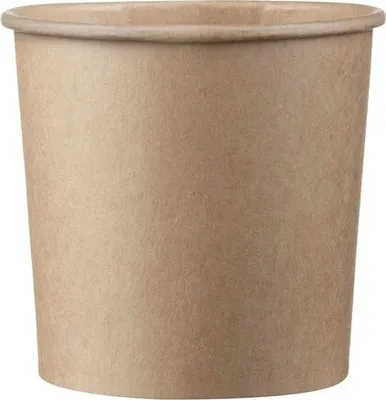 Produktbild von 50x Eisbecher Feinkostbecher aus Kraftpapier  rund 350 ml braun Ø 90 mm