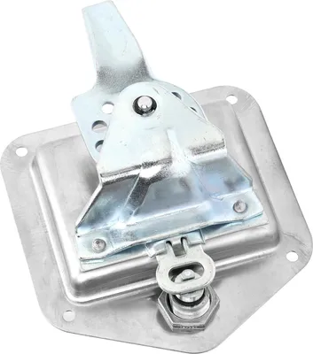 Image de Serrure de caisse à outils en acier inoxydable poli, verrouillage par poignée en T, porte de remorque pliante pour camion, camping-car, mobile-home