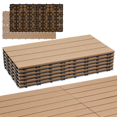 Productafbeelding van Set van 12 WPC Terrastegels 30 x 60 cm met Houtlook