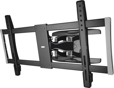 A black TV wall mount is shown against a white background.
