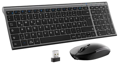 Produktbild von iClever Tastatur Maus Set Kabellos, QWERTZ Layout, Grau