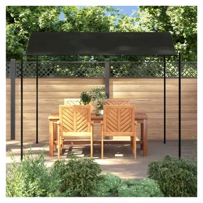 Produktbild von Grillpavillon Terrassenüberdachung BBQ-Pavillon Flammschutzdach 3 x 2,4 m, Anthrazitgrau und Schwarz, Stahl, Stoff (100% Polyester)