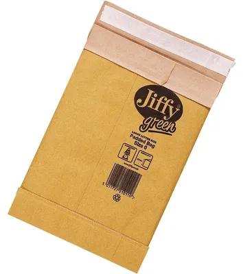Produktbild von Jiffy Versandtasche Nr.0 PB 0 135x229 mm, braun, mit Polstereinlage, ohne Fenster, mit Klebestreifen, 200 Stück