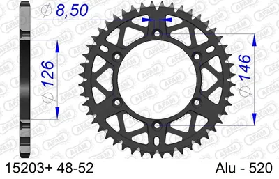 Produktbild von AFAM Kettenrad 15203+49 Hinten für SUZUKI MOTORCYCLES DR-Z Aluminium