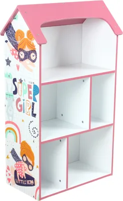 Produktbild von Kinderregal "Super Girl" von Ginger Home – Rosa Spielzeug- und Bücherregal
