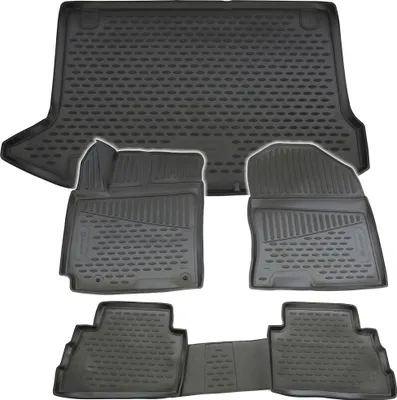 Produktbild von Gummi Kofferraumwanne + Fußmatten Set für Hyundai Kona, Bj. 2017-