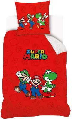 Obrázok produktu pre Červené prestieradlo Super Mario 140×200 cm, 70×90 cm