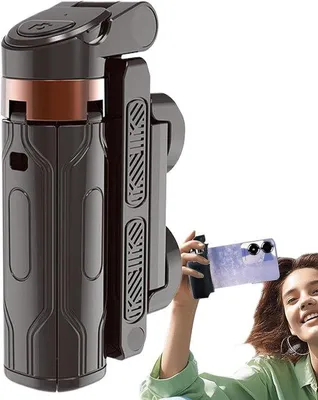 Produktbild von Reisstatief für Smartphone - Selbstbildner für Reisen - Kompaktes und tragbares Stativ - 36,5 cm ausfachbar - Schwarz