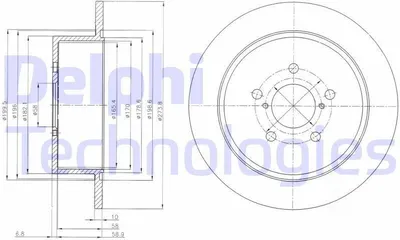 Produktbild von 2x DELPHI Bremsscheibe BG4129 für SUBARU Legacy IV Kombi (BP) OUTBACK (BL BP)