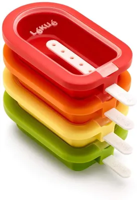 Produktbild von Lékué Classic Eisformen, 16,5 cm, 4 Stück, verschiedenfarbig, Silikon