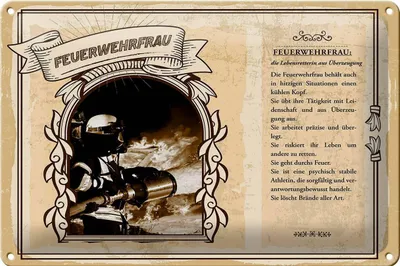 Produktbild von Blechschild Berufe 30x20cm Feuerwehrfrau Lebensretterin Not