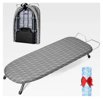 Produktbild von Klappbares Bügelbrett, platzsparender Dampfbügeltisch für Dampfbügeleisen 81,5 x 31 cm, stabiler Dampfbügeltisch mit rutschfesten Füßen