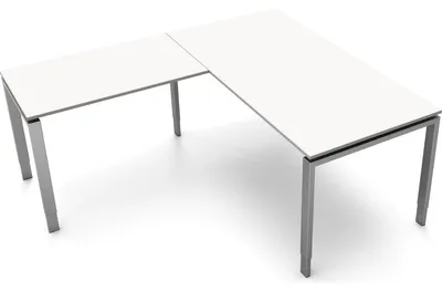 Produktbild von Schreibtisch Form5 160 160x80x68-82cm / Anbau 100x60cm weiß